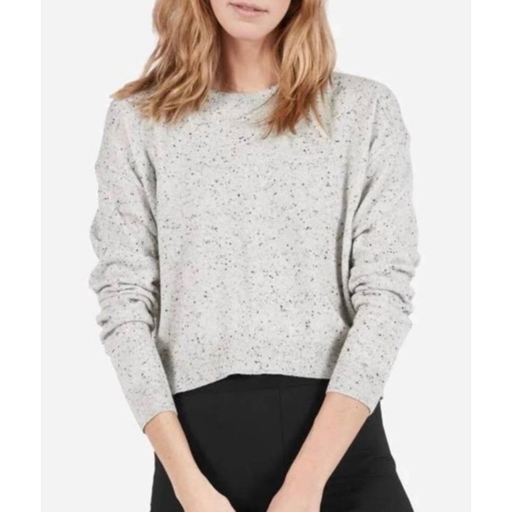 Everlane Women's The Grade A Cashmere Crewneck Sweater Speckled Grey Size‎ Small